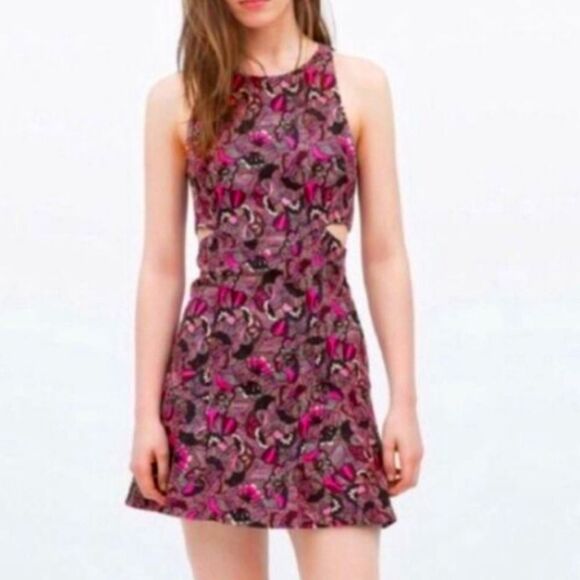 NWT Zara Trafaluc Pink Cut Out Mini Dress Sz M - Picture 8 of 8